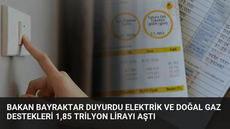 Bakan Bayraktar Duyurdu Elektrik ve Doğal Gaz Destekleri 1,85 Trilyon Lirayı Aştı
