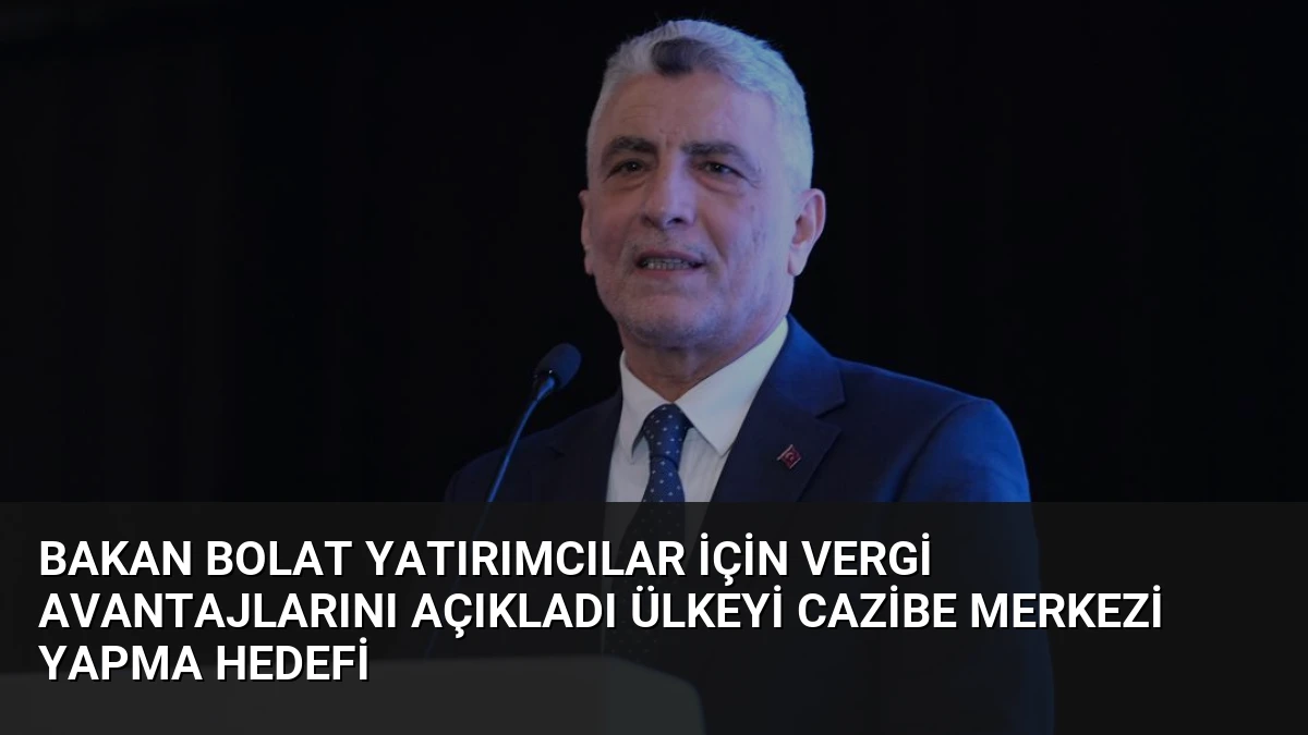 Bakan Bolat Yatırımcılar İçin Vergi Avantajlarını Açıkladı Ülkeyi Cazibe Merkezi Yapma Hedefi