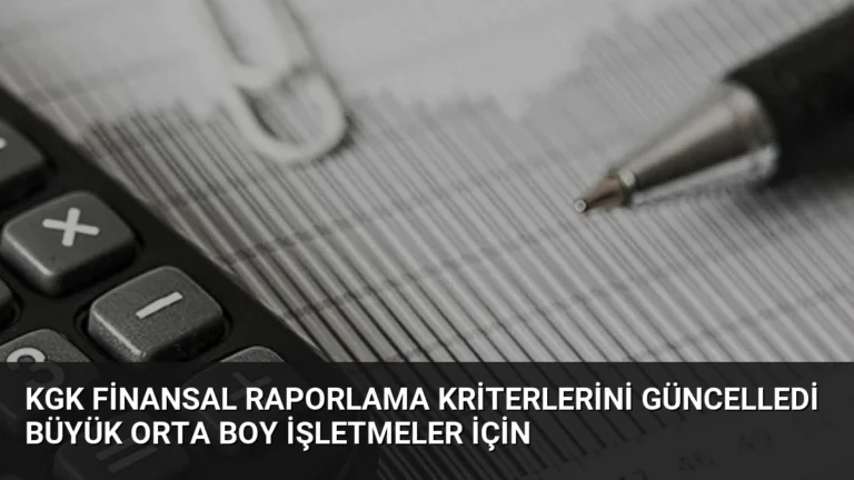 KGK Finansal Raporlama Kriterlerini Güncelledi Büyük Orta Boy İşletmeler İçin