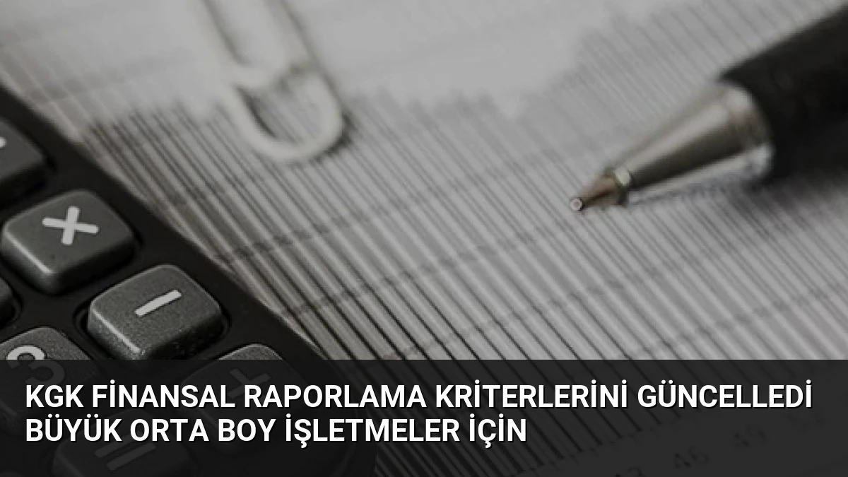 KGK Finansal Raporlama Kriterlerini Güncelledi Büyük Orta Boy İşletmeler İçin