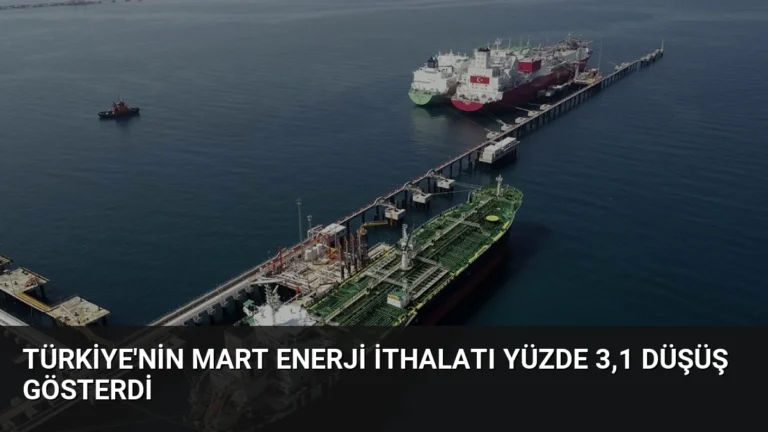 Türkiye’nin Mart Enerji İthalatı Yüzde 3,1 Düşüş Gösterdi