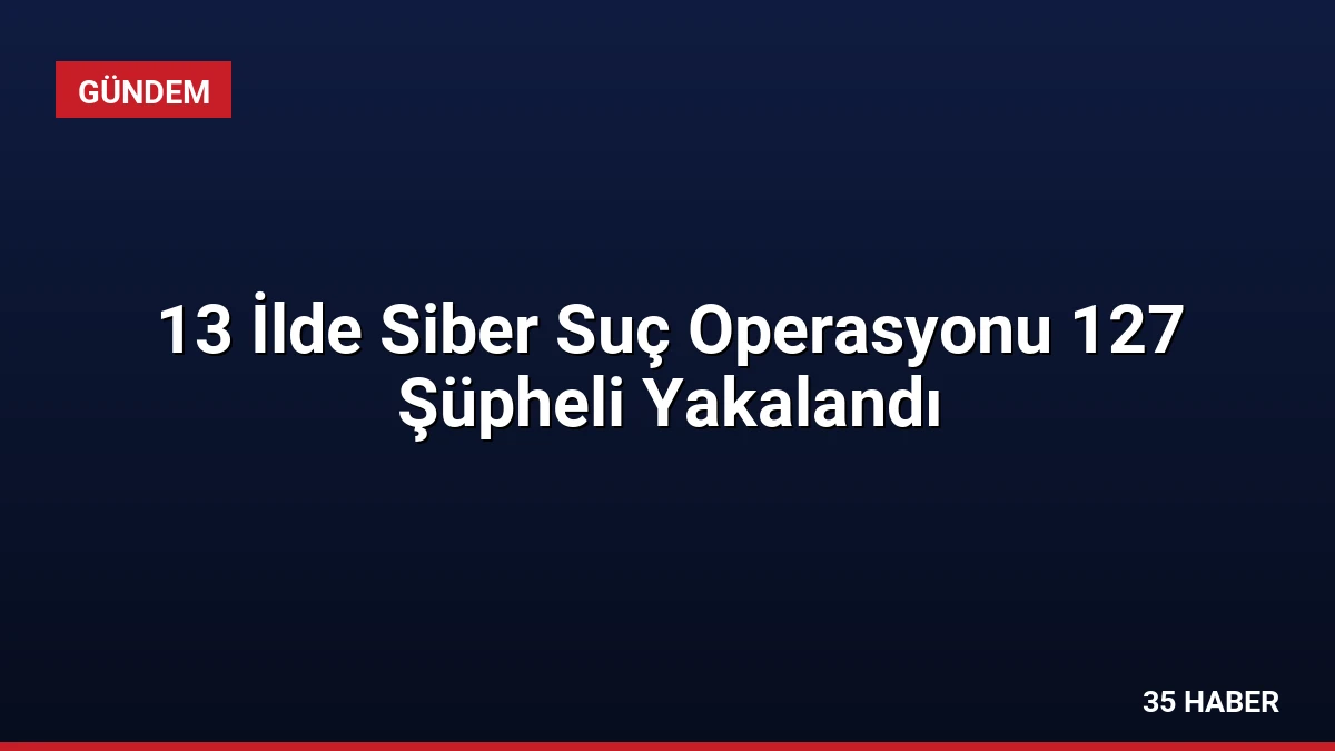 13 İlde Siber Suç Operasyonu 127 Şüpheli Yakalandı