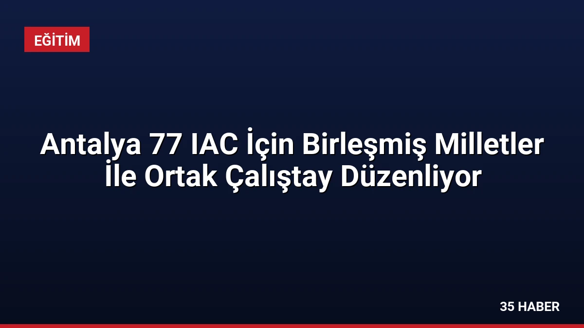 Antalya 77 IAC İçin Birleşmiş Milletler İle Ortak Çalıştay Düzenliyor