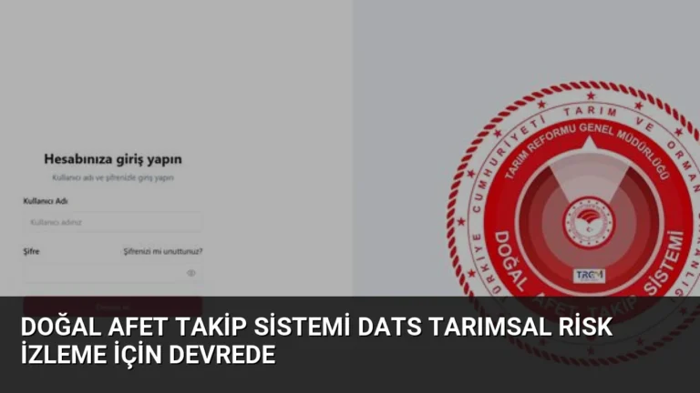 Doğal Afet Takip Sistemi DATS Tarımsal Risk İzleme İçin Devrede