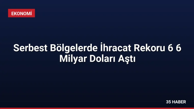 Serbest Bölgelerde İhracat Rekoru 6 6 Milyar Doları Aştı