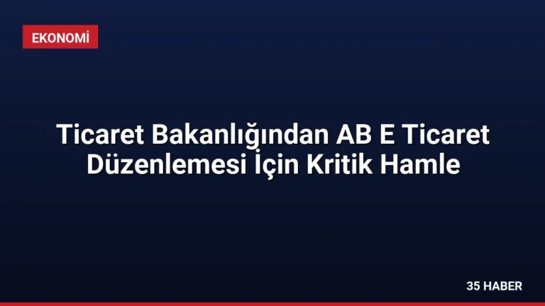 Ticaret Bakanlığından AB E Ticaret Düzenlemesi İçin Kritik Hamle