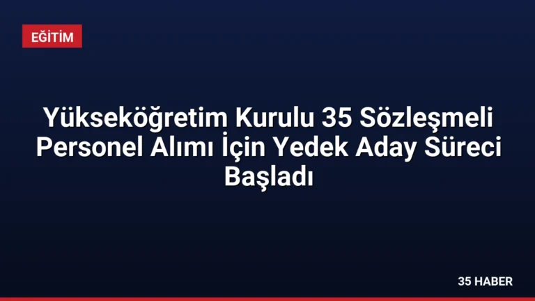Yükseköğretim Kurulu 35 Sözleşmeli Personel Alımı İçin Yedek Aday Süreci Başladı
