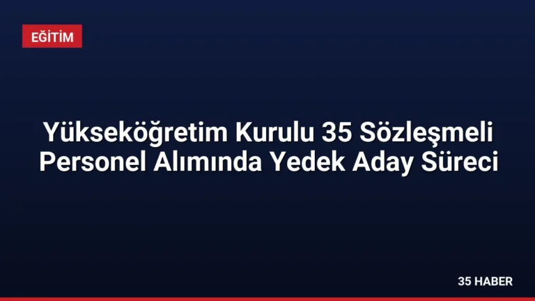 Yükseköğretim Kurulu 35 Sözleşmeli Personel Alımında Yedek Aday Süreci