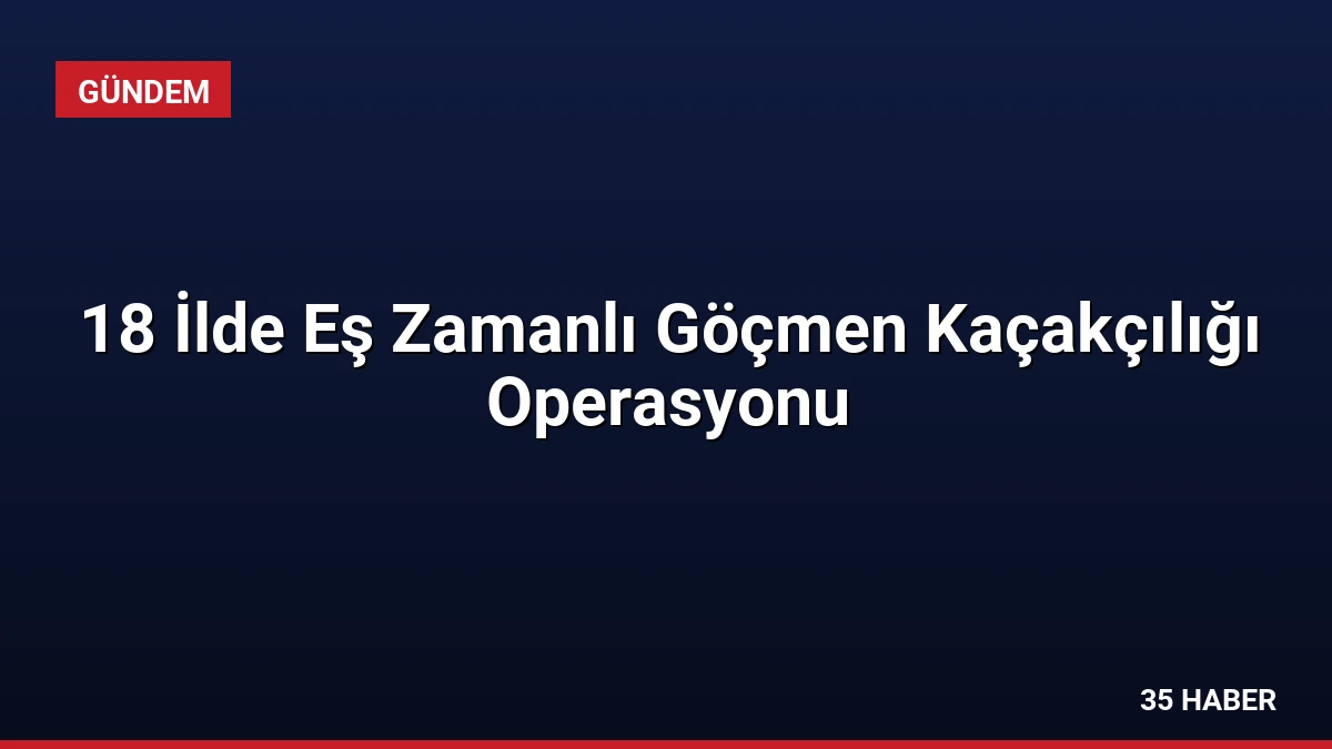 18 İlde Eş Zamanlı Göçmen Kaçakçılığı Operasyonu