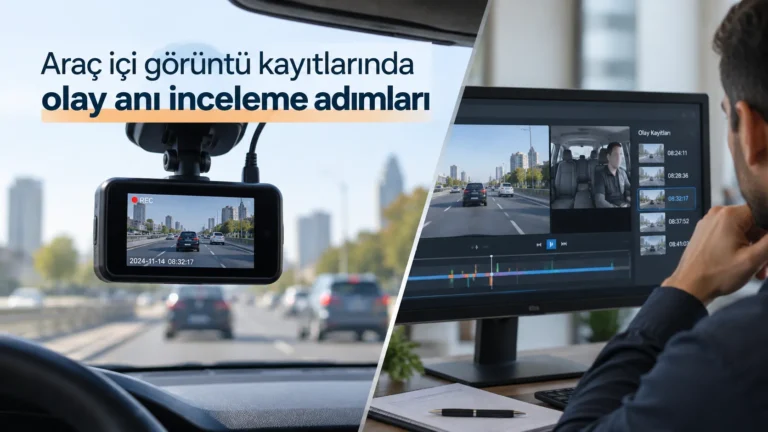 Araç içi görüntü kayıtlarında olay anı inceleme adımları