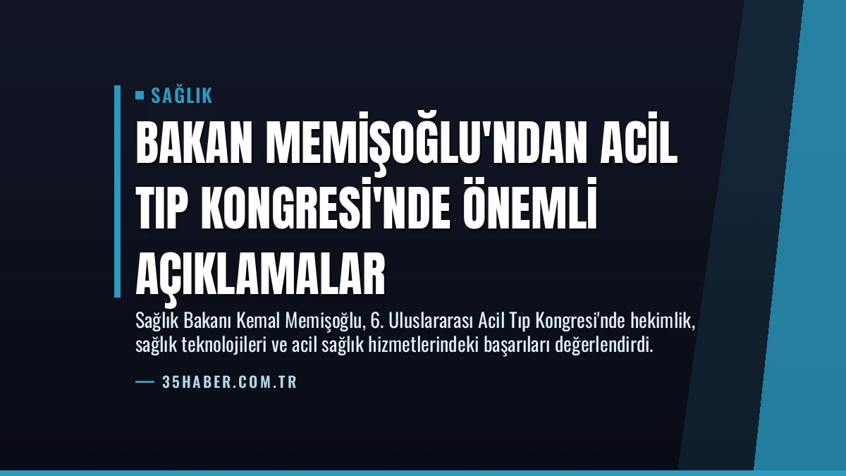 Bakan Memişoğlu’ndan Acil Tıp Kongresi’nde Önemli Açıklamalar