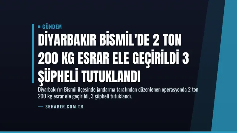 Diyarbakır Bismil’de 2 Ton 200 Kg Esrar Ele Geçirildi 3 Şüpheli Tutuklandı