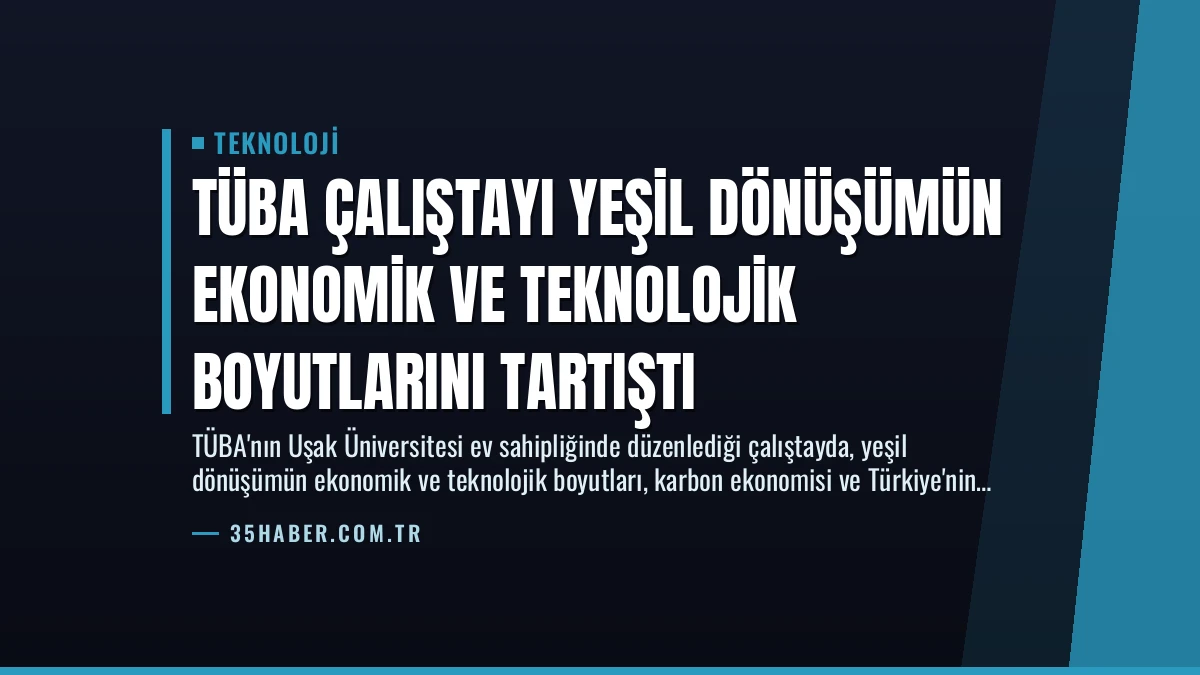 TÜBA Çalıştayı Yeşil Dönüşümün Ekonomik ve Teknolojik Boyutlarını Tartıştı