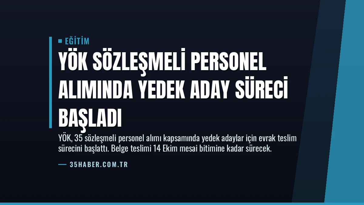 YÖK sözleşmeli personel alımında yedek aday süreci başladı